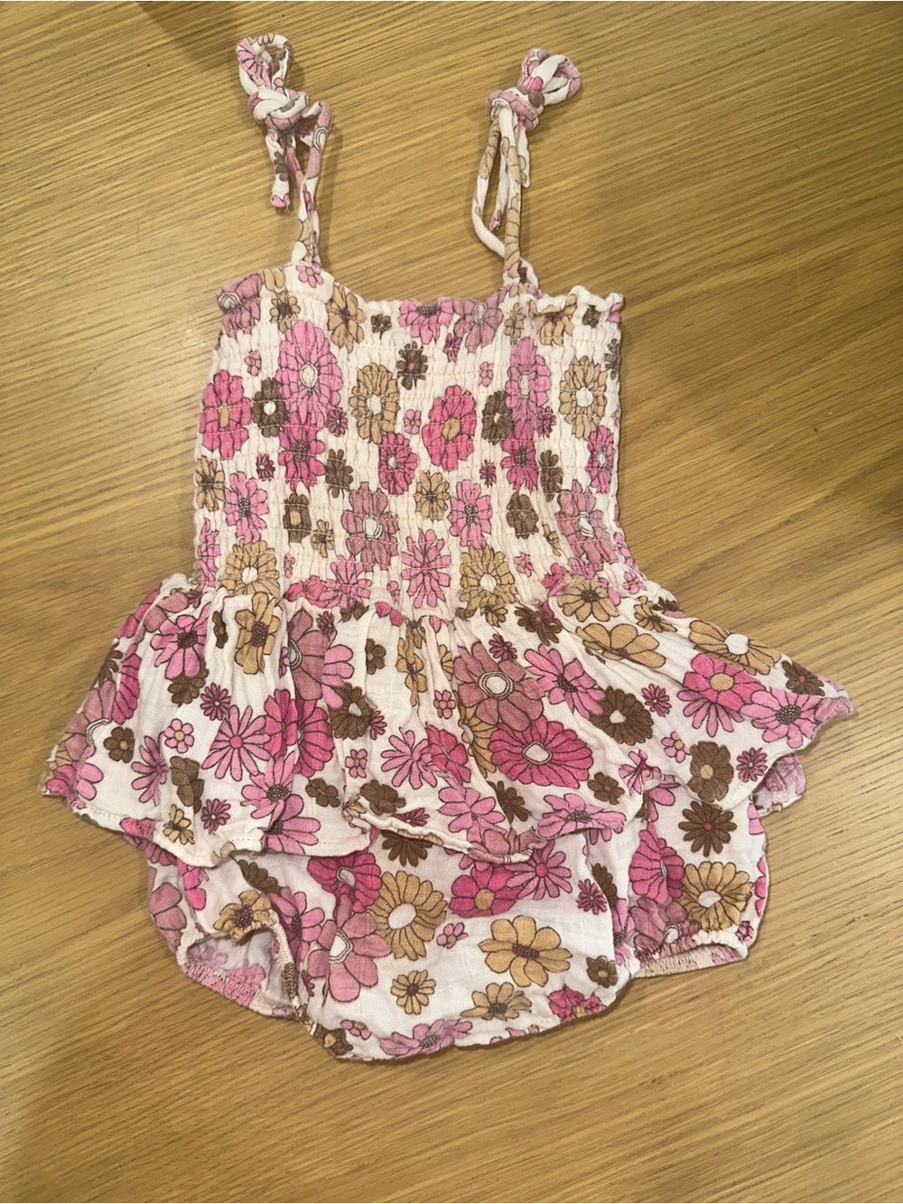 Angel dear muslin smocked bubble romper